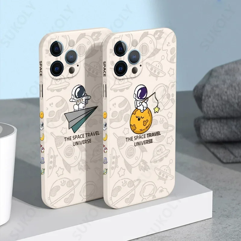 Astronaut Silicone Phone Case For Samsung Galaxy A12 A13 A14 A15 A16 A22 A32 A33 A52 A53 A54 A55 A56 A71 A72 A73 4G 5G
