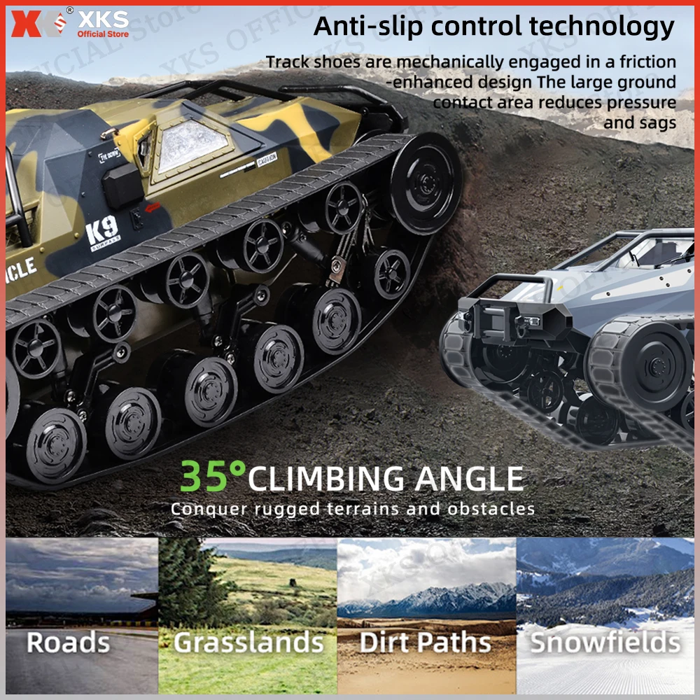 XKS JJRC C8812max rc voiture échelle réservoir sur chenilles modèle de Simulation lumière LED RCcar dérive télécommande véhicule tout-terrain garçon cadeau