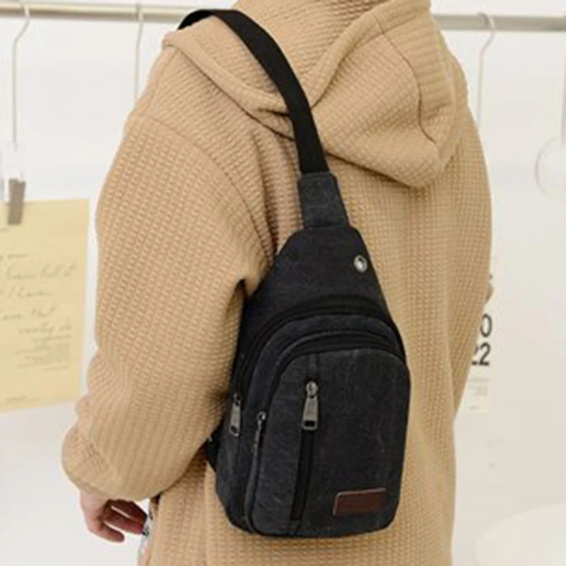 Men Shoulder Bags Waist Pack Sling Bag Crossbody Outdoor Sport Travel Hiking Shoulder Chest Daily Picnic Canvas Messenger Bag