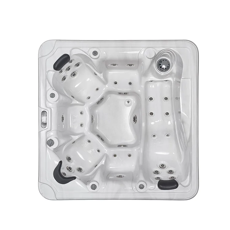 Luxury Acrylic Outdoor Swim Spa Hot Tub With LED Lights Freestanding Backyard Massage Bath For Party Family