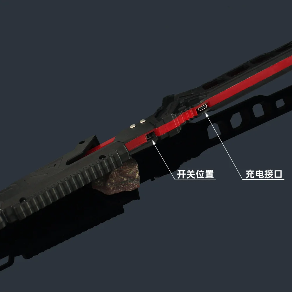 Juego de hoja Katana térmica Cyber Punk de 80cm, espada samurái acrílica con brillo periférico, modelo de vaina para juguete de regalo de Cosplay