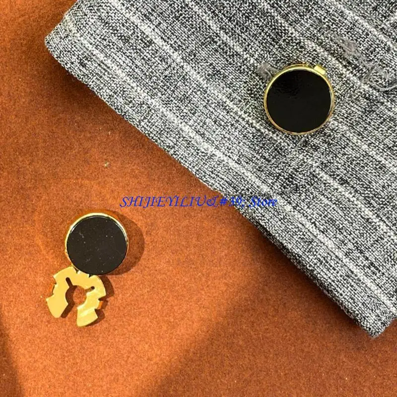 E21F 10pcs Messing Imitation Manschettenlinks Runde Tastenabdeckung Messing Manschettenknöpfe Tastenabdeckung Manschettenlinks