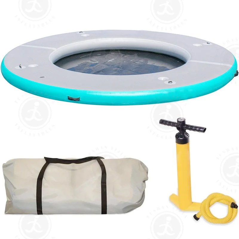 Drop Stitch Inflatable Platform Hammock Swimming Pools Floating Island Water Sports