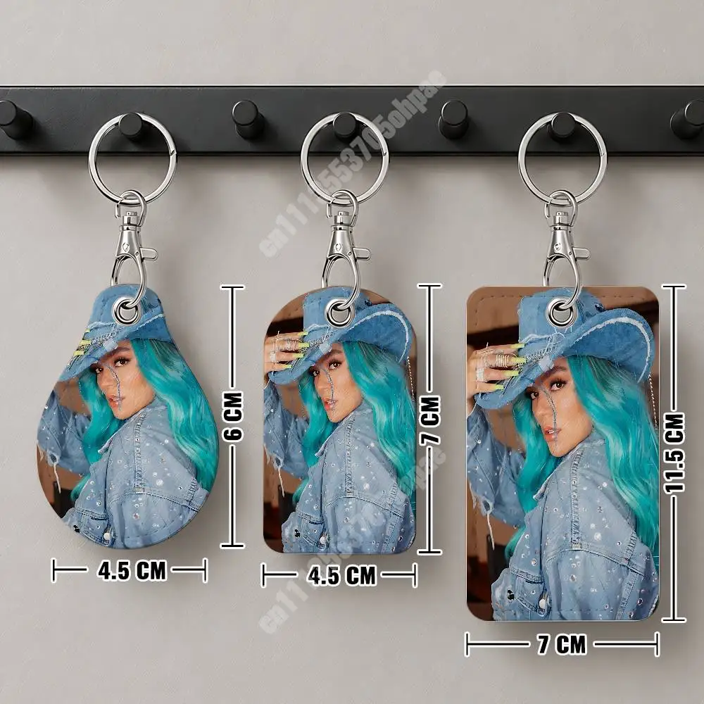 K-Karol G Manana Sera Bonito Leather Keychain Card Holder for Airtag & Access Cards Modern Bus Pass