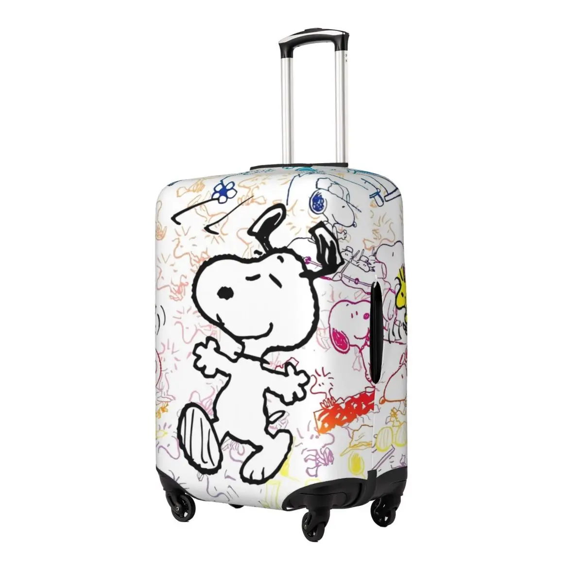 Snoopy Cartoon Suitcase Cover Miniso Strectch Cruise Trip Protection Luggage Case Flight