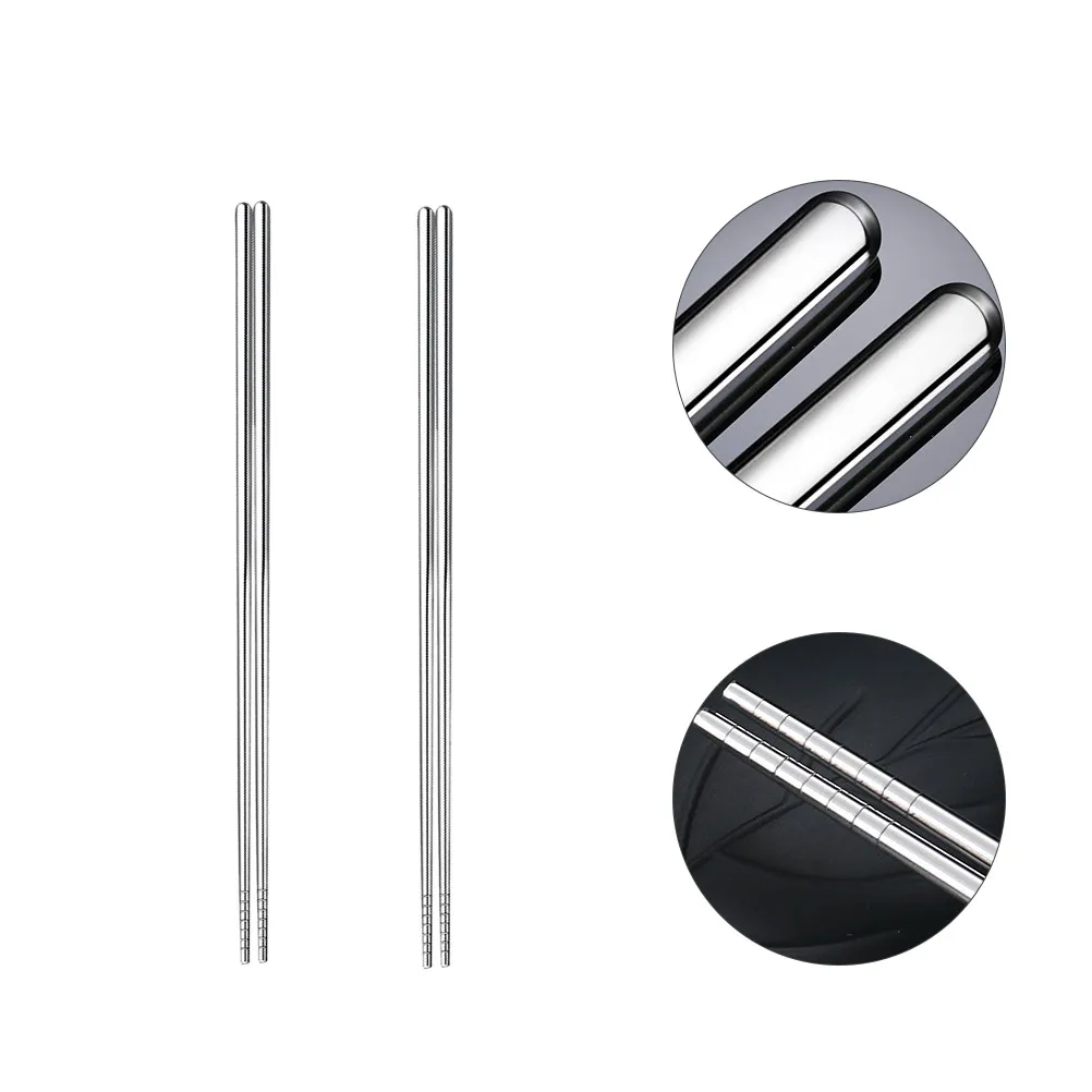 

2 Pairs Frying Chopsticks Stainless Steel Chopsticks Long Reusable Frying Noodle Clean Cooking Kitchen Storage Tool