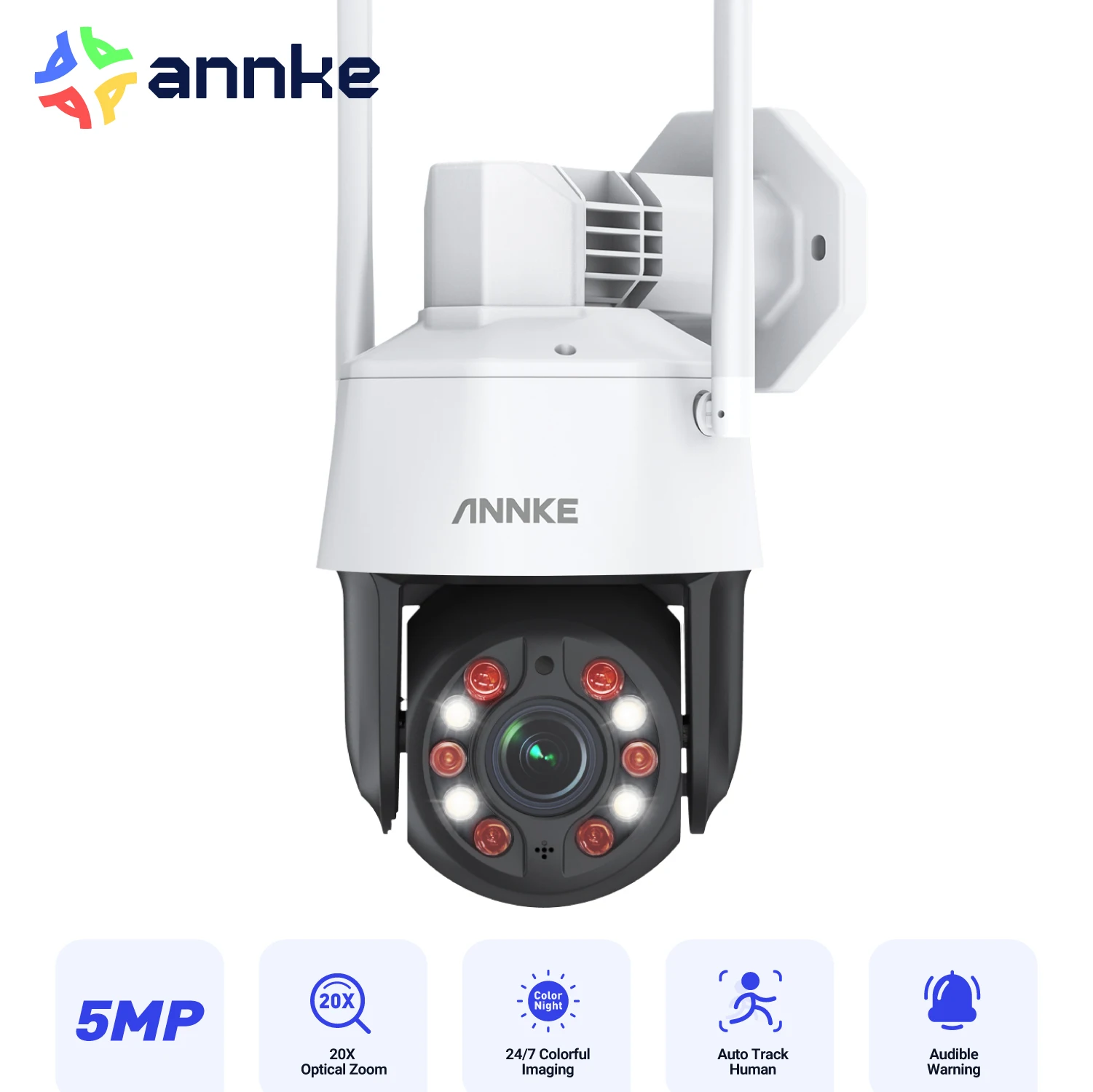 ANNKE 5MP Wifi Survalance Security Camera PTZ IP 20X Optical Zoom Video CCTV Security Two Way Audio Outdoor Automatic Tracking