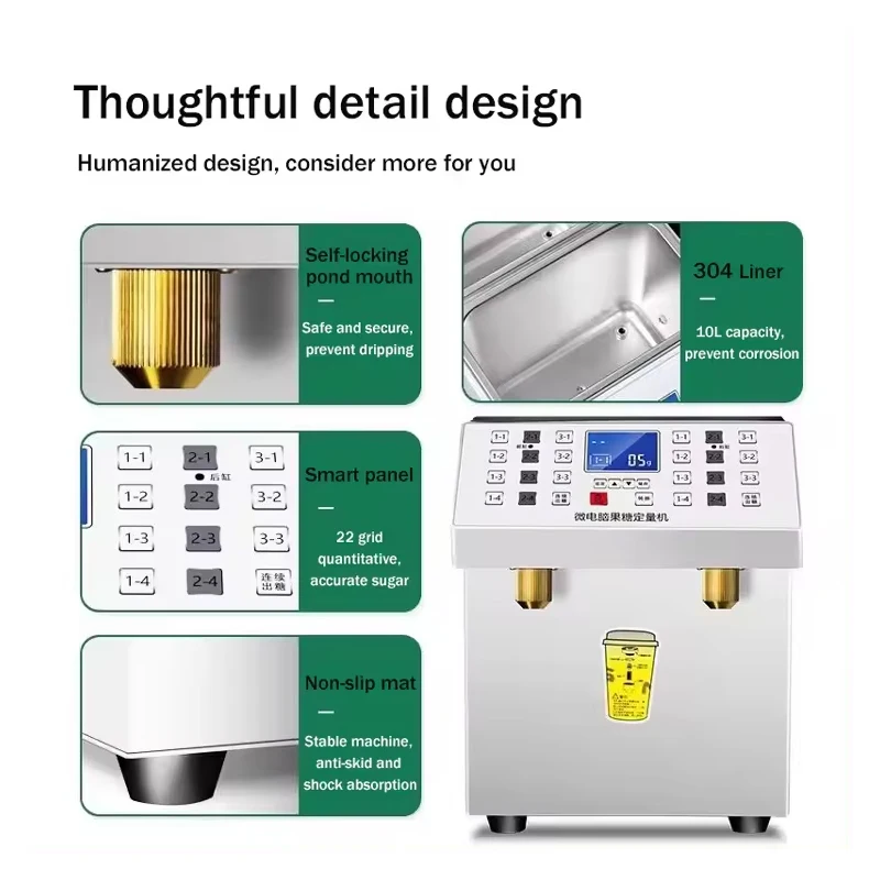 Automatic Double Barrel Fructose Machine For Commercial Milk Tea/Coffee Shop Fruit Pulp Quantitative Machine For Sale