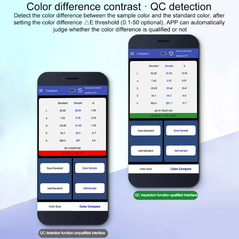 Linshang LS171 Mobile Phone APP Portable Colorimeter Color analyzer with Screen Digital Precise LAB Color Meter Tester 8mm