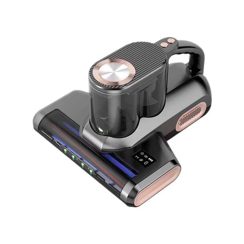 2026 Gray Purple Wireless Mite Remover, Handheld Bed Vacuum Cleaner, Strong Suction, Green Dust Display, Dual Dust Cups
