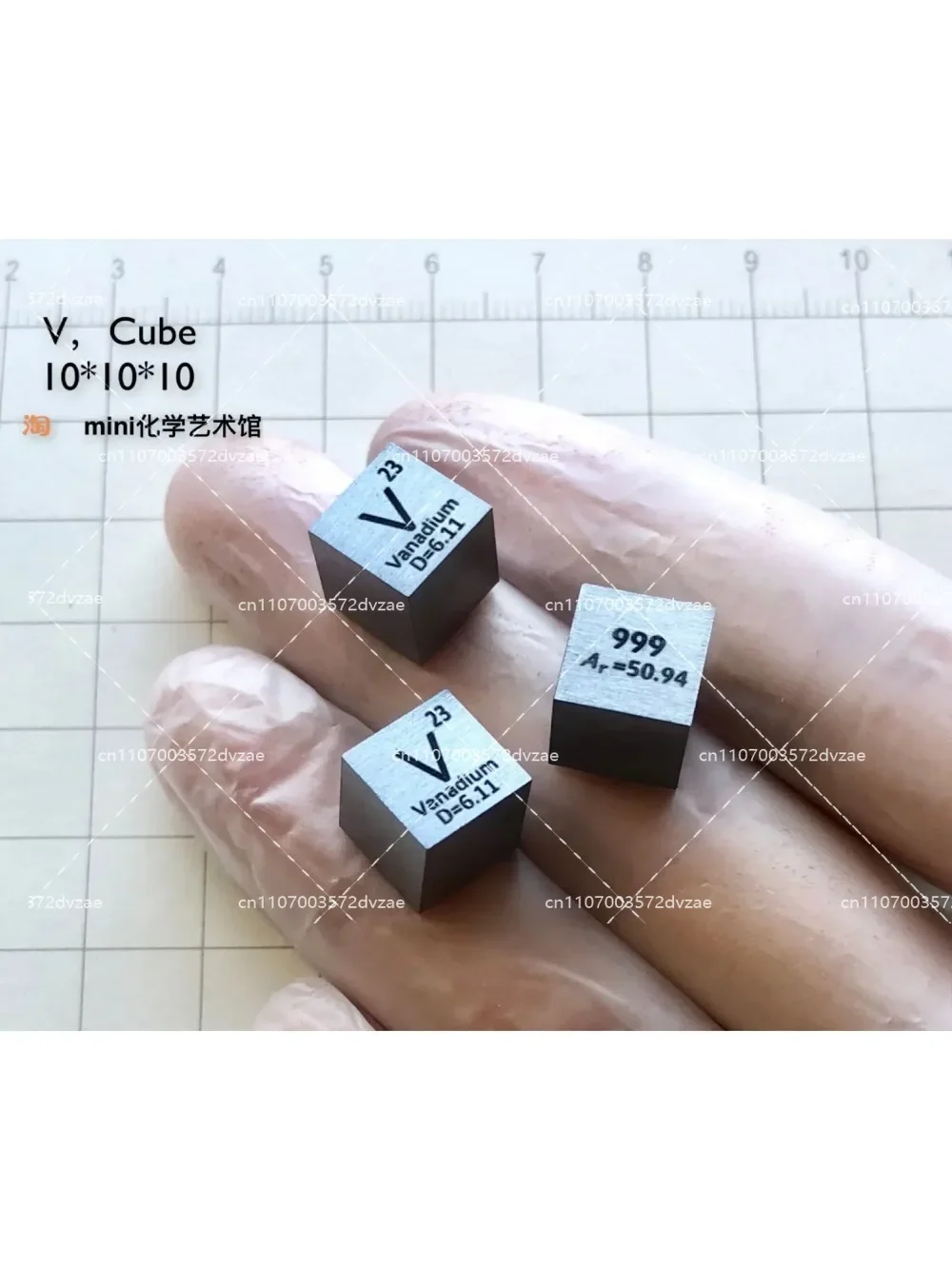 Periodic Phenotypic Cubes of Vanadium 6.2g V 99.9 with Edge Lengths 10mm Element Cubes for Educational And Collectible Purposes