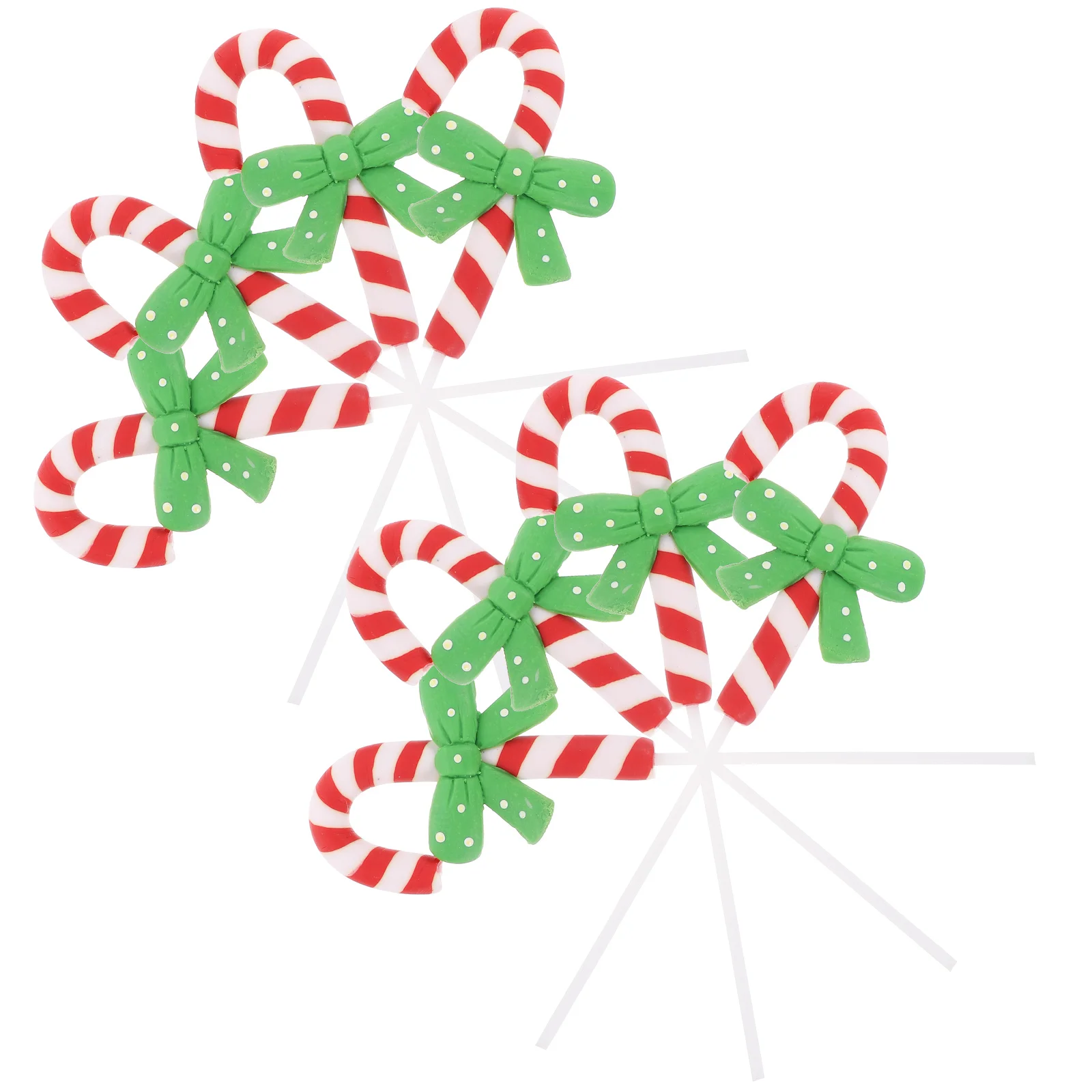 

8Pcs 3D Polymer Clay Christmas Toppers Unique Cake Decor DIY Party Supplies for Cupcake Muffin Bread Jelly Fruit