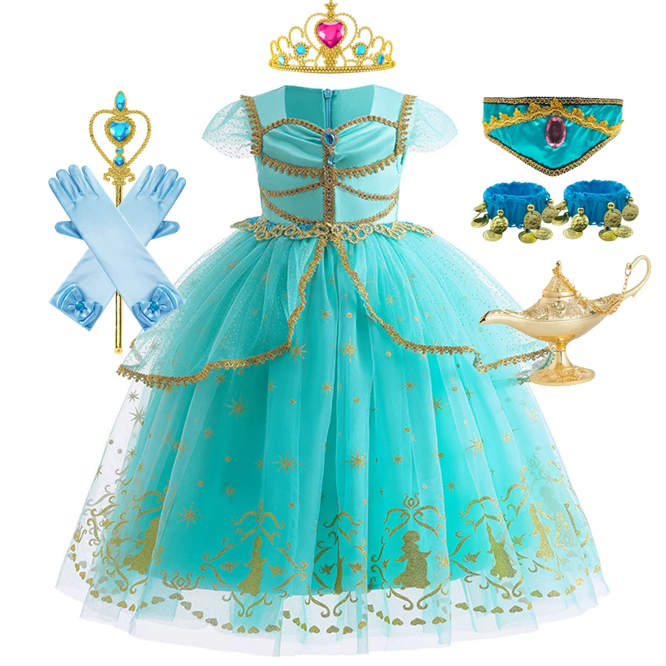 Jasmine Dress Princess for Baby Girl Birthday Party Carnival Cosplay  Aladdin Magic Lamp Kids Gown Prom Costume Clothing 2-10T - AliExpress 1501
