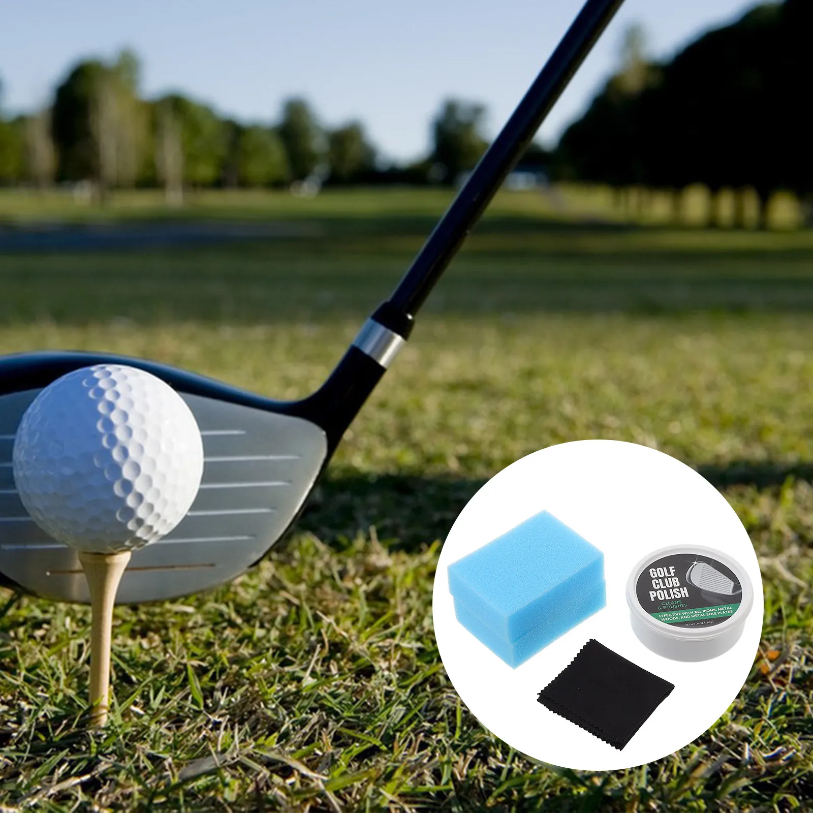 

1Set Golf Clubs Cleaning Kit with Polish Paste Iron Groove Scrubber Rust Protection Brightening Effect Easy Use for Golfers Golf