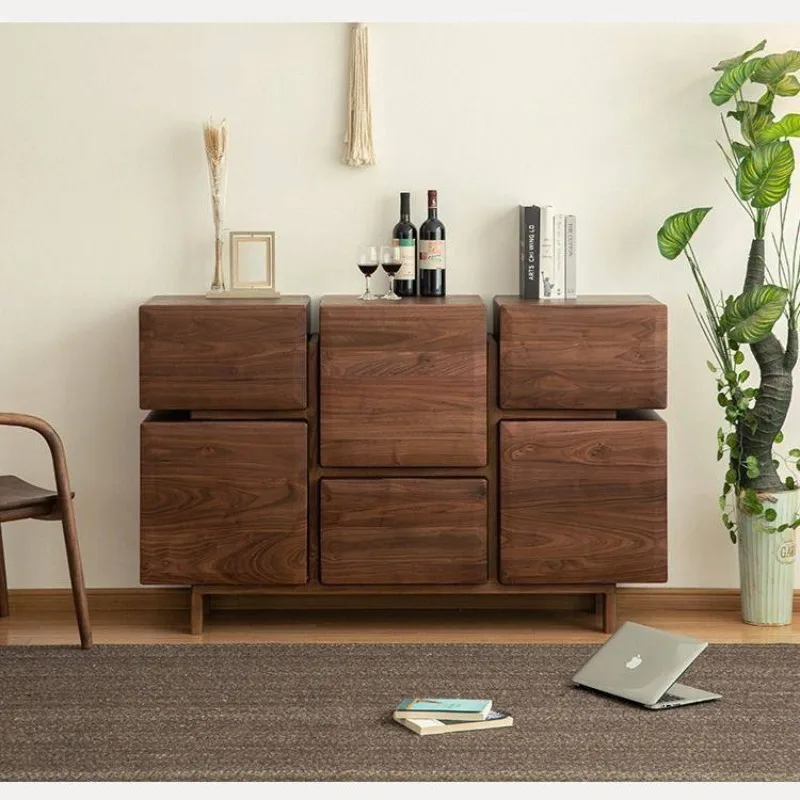 Modern Retro Living Room Cabinets Classic Narrow Wooden Storage Living Room Cabinets Japanese Meuble Rangement Furniture Home