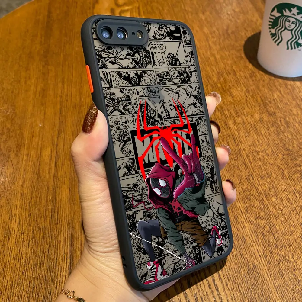Spiderman Miles Morales Gwen Matte Case For iPhone 17E 17 16 16E 15 14 13 12 11 Pro Max 17 Air 7 8 Plus XR X Marvel Comics Cover view 4