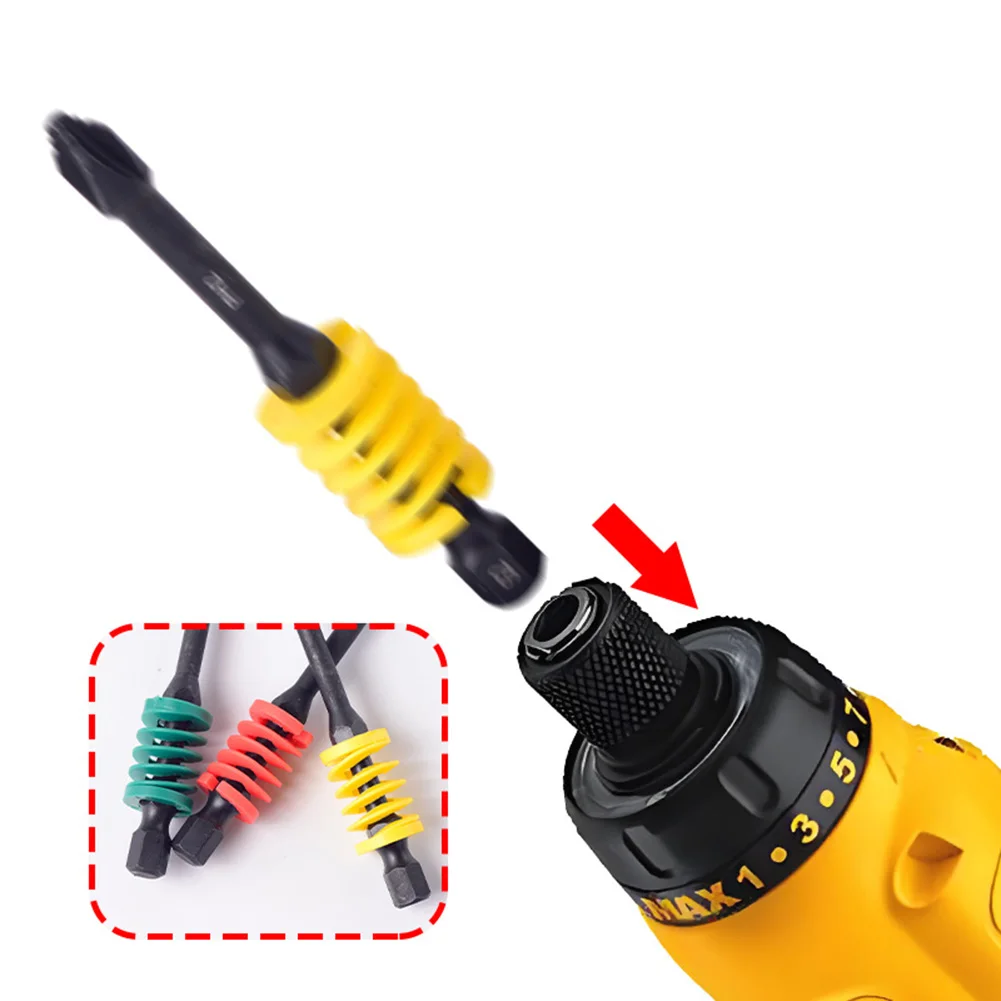 65-110mm Screwdriver Bits Strong Magnetic With Spring Shock Absorption, Non-Slip Grip For Electric Or Manual Use