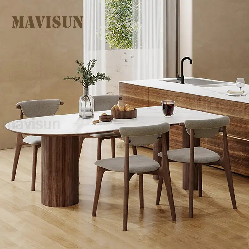 

Simplicity Solid Wood Kitchen Furniture Rock Slab Tabletop And 25mm Thicken Support Board Dining Table Wooden Dining Room Sets