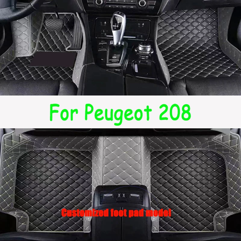 

Автомобильные коврики для Peugeot 208 A9 2012 ~ 2018 ковры роскошный кожаный коврик прочные коврики антигрязный комплект автомобильных аксессуаров 2013 2014