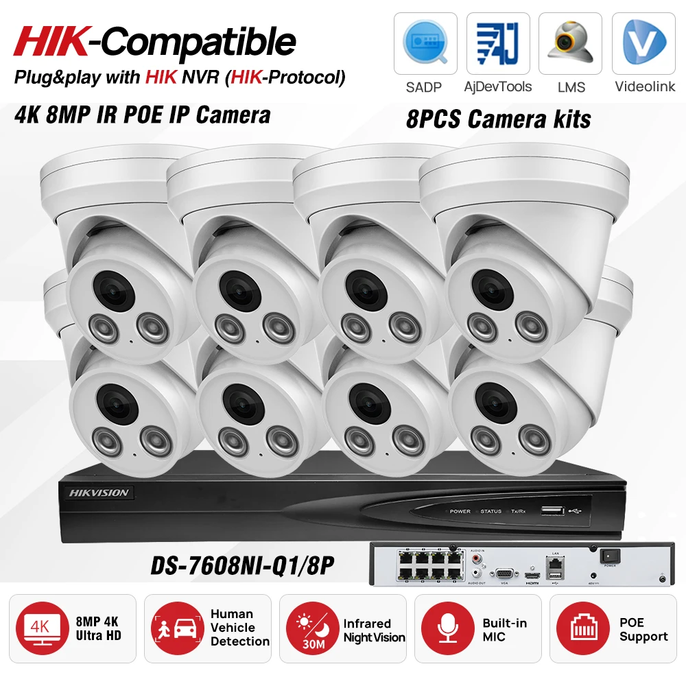 8PCS 4K 8MP Poe Ir … - image