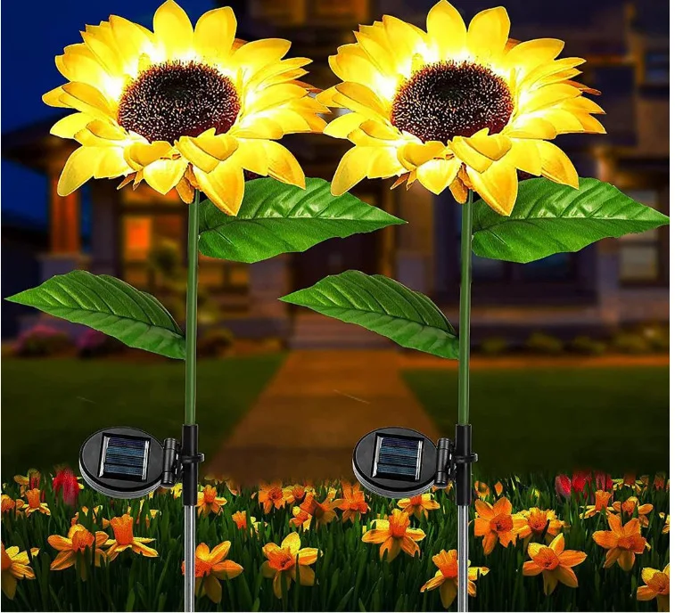 

Solar Sunflower Flower Lights Outdoor Simulation Wiring-free Flower Lawn Garden Decoration Ground Plug Holiday Mood Lights