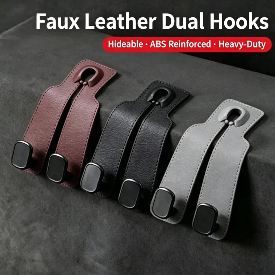 2-4pcs Car Passenger Glove Box Hooks Car Seat Back Hanging Hook Purse Bag Hat Hanger Co-Pilot Storage Box Holder