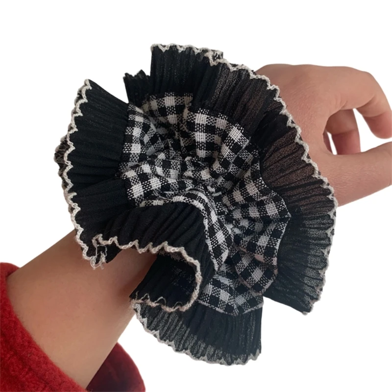 Vintage Lace Hair Scrunchies ThickUpdo Oversized Hair Scrunchy Elegant Donuts Hair Rope Scrunchy Women Ponytail Holder