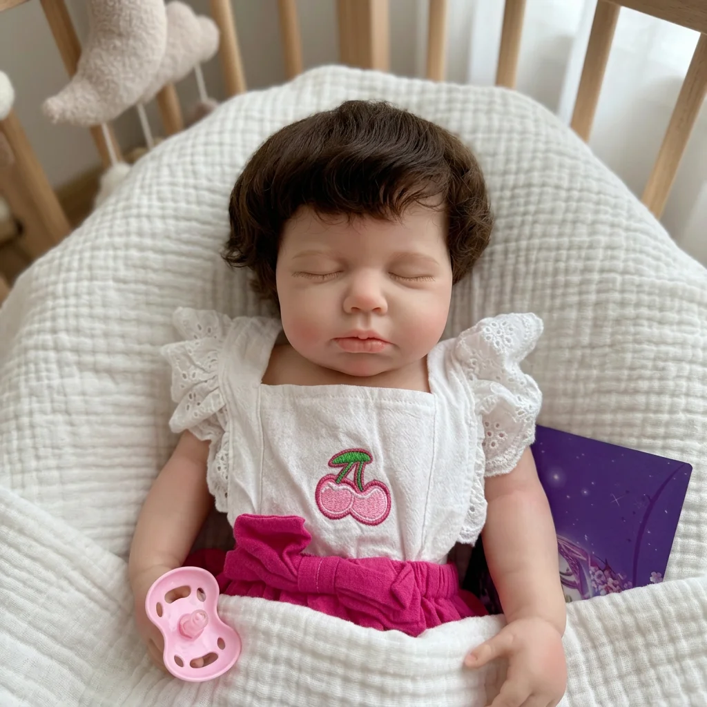 18 Inch Loulou Full Body Silicone Reborn Doll Rooted Hair Real Touch Visible Veins Hand Painted Waterproof Lifelike Bebe Reborn