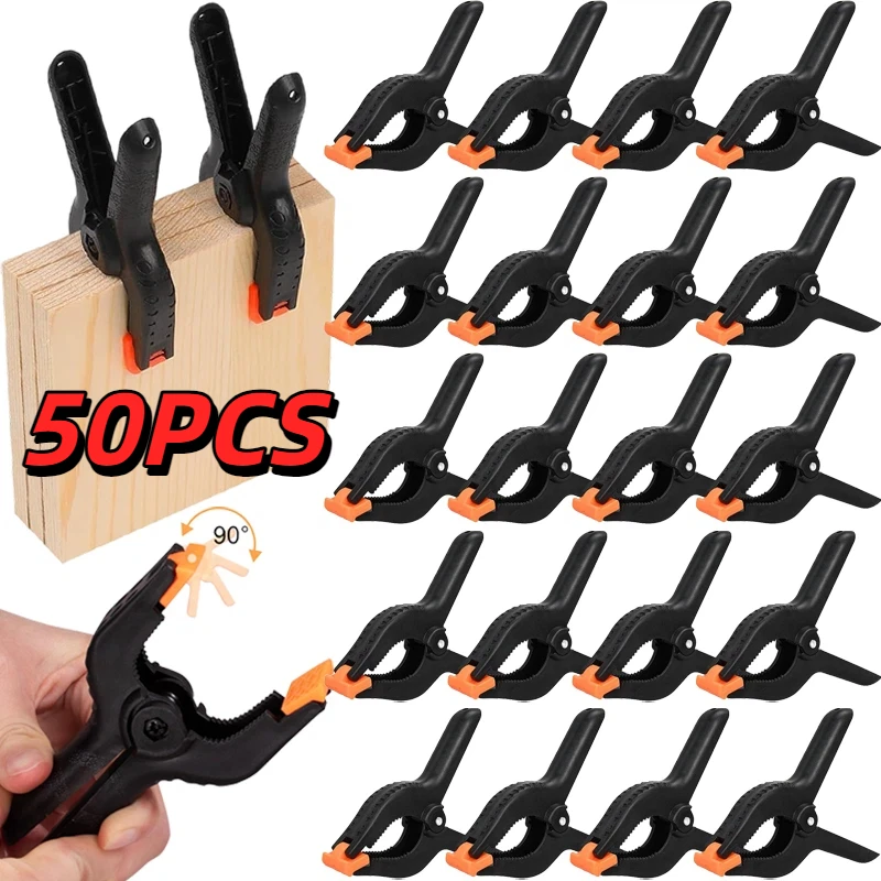 5/50PCS Adjustable Plastic Spring Clamps Heavy Duty Woodworking Clamps Photo Hanging Clips DIY Craft Photography Background