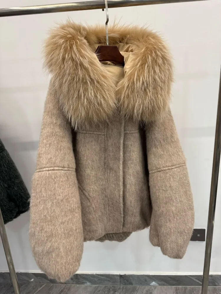 OFTBUY سترة الملابس النسائية مع الفراء الطبيعي للنساء معاطف وسترات جديدة Manteau Femme 2026 ملابس خارجية سترة شتوية دافئة #5