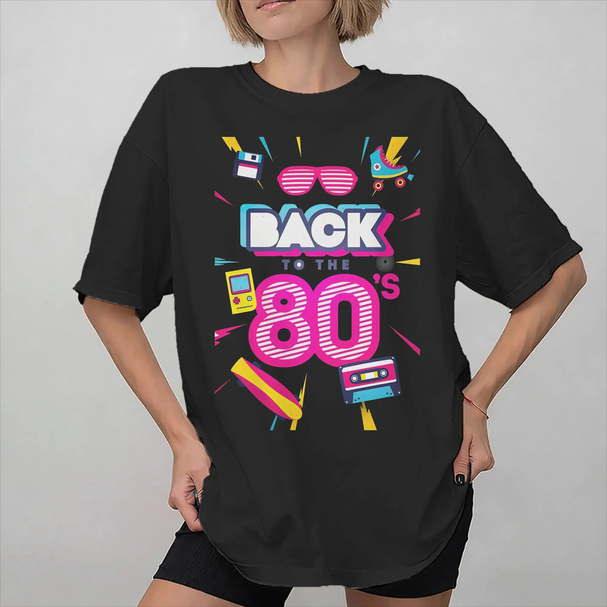 Back to the 80's Retro Music Disco Party Outfit Men Women T Shirts 100% Cotton Tee Graphic Printing  Tops T-shirt
