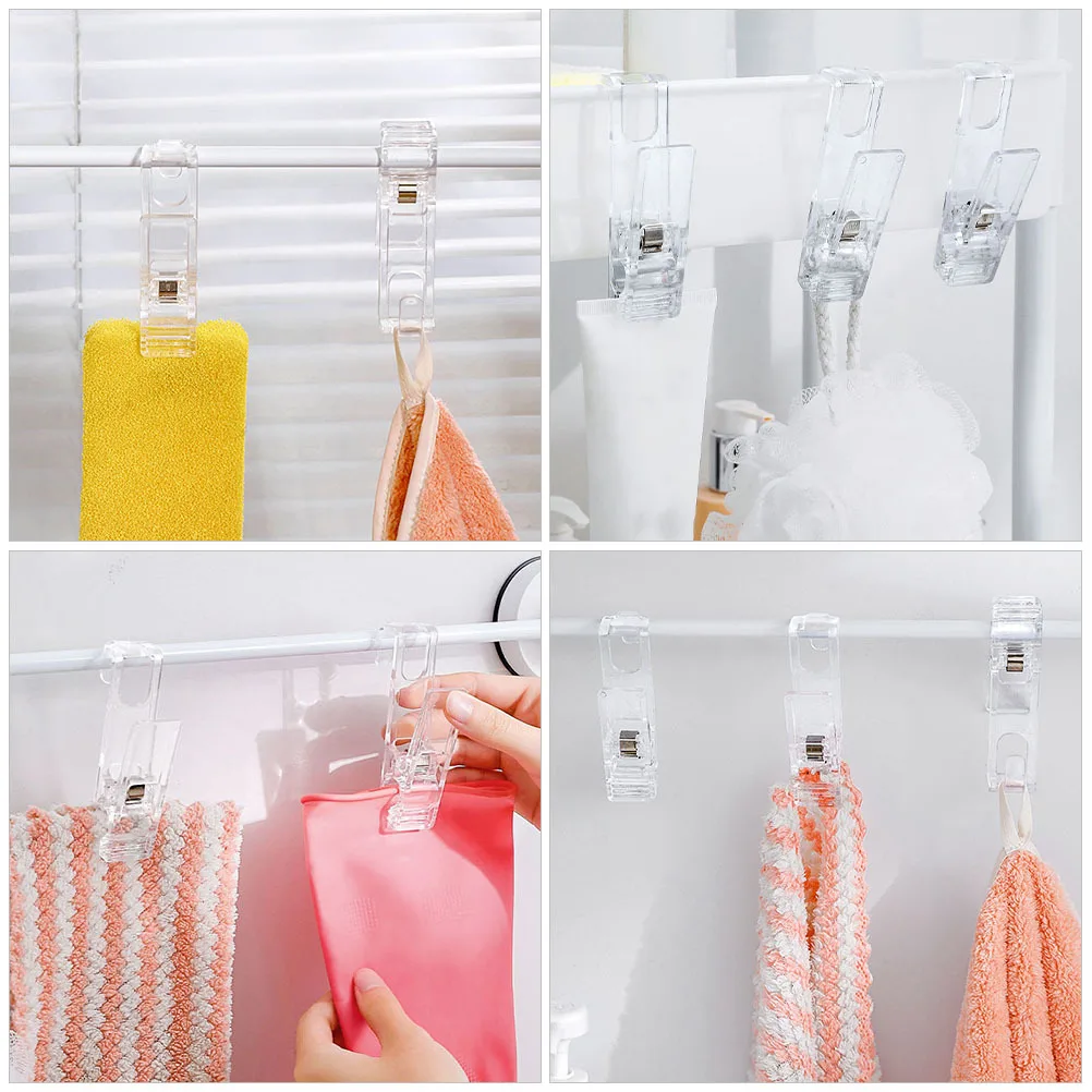 

8Pcs Rustproof Hangers Clips Strong Grip Clothespins for Securely Fastening Quilts Garments in Office Warehouse Restaurant