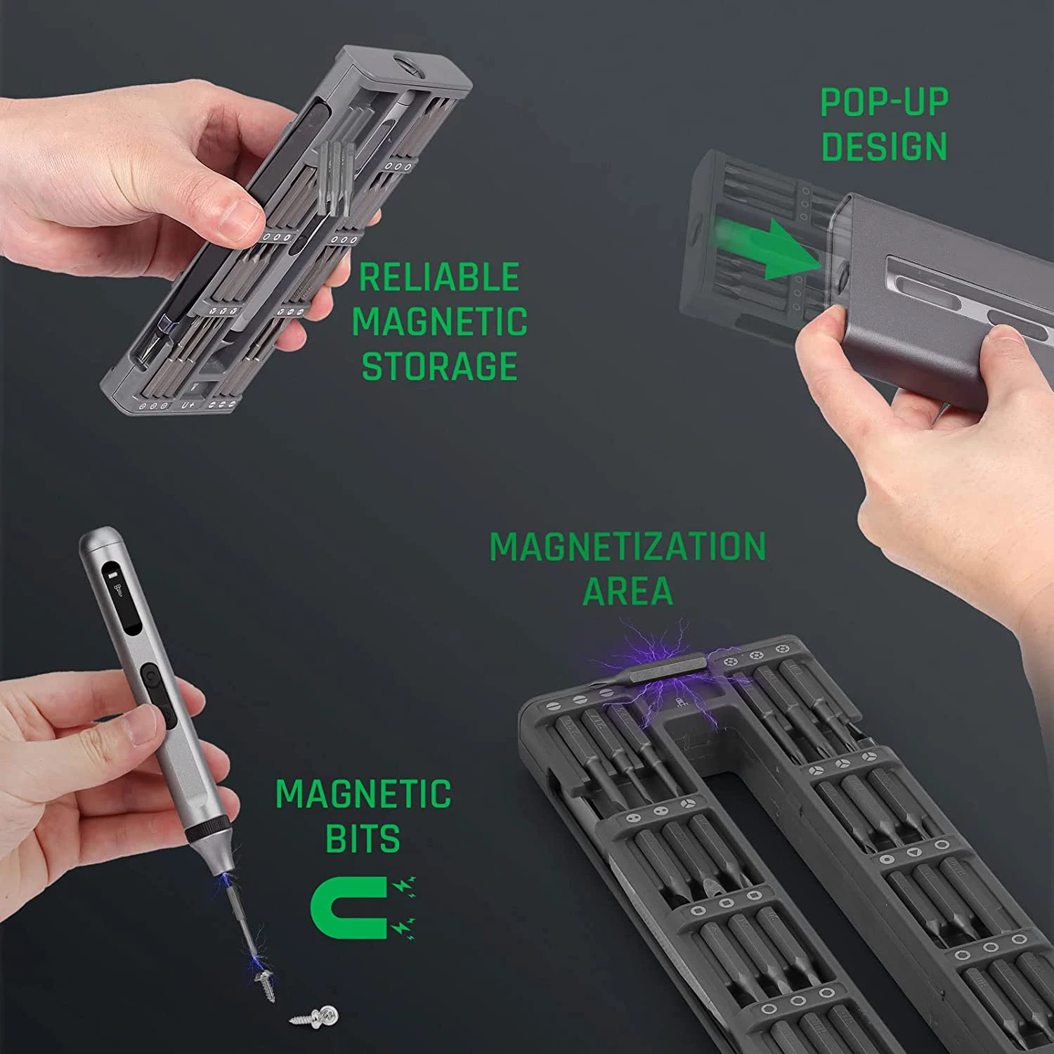 Mini Electric Screwdriver 1 50 in 1 Precision Screwdriver Set with 48 Magnetic Precision Bits and OLED Display Repair Kit