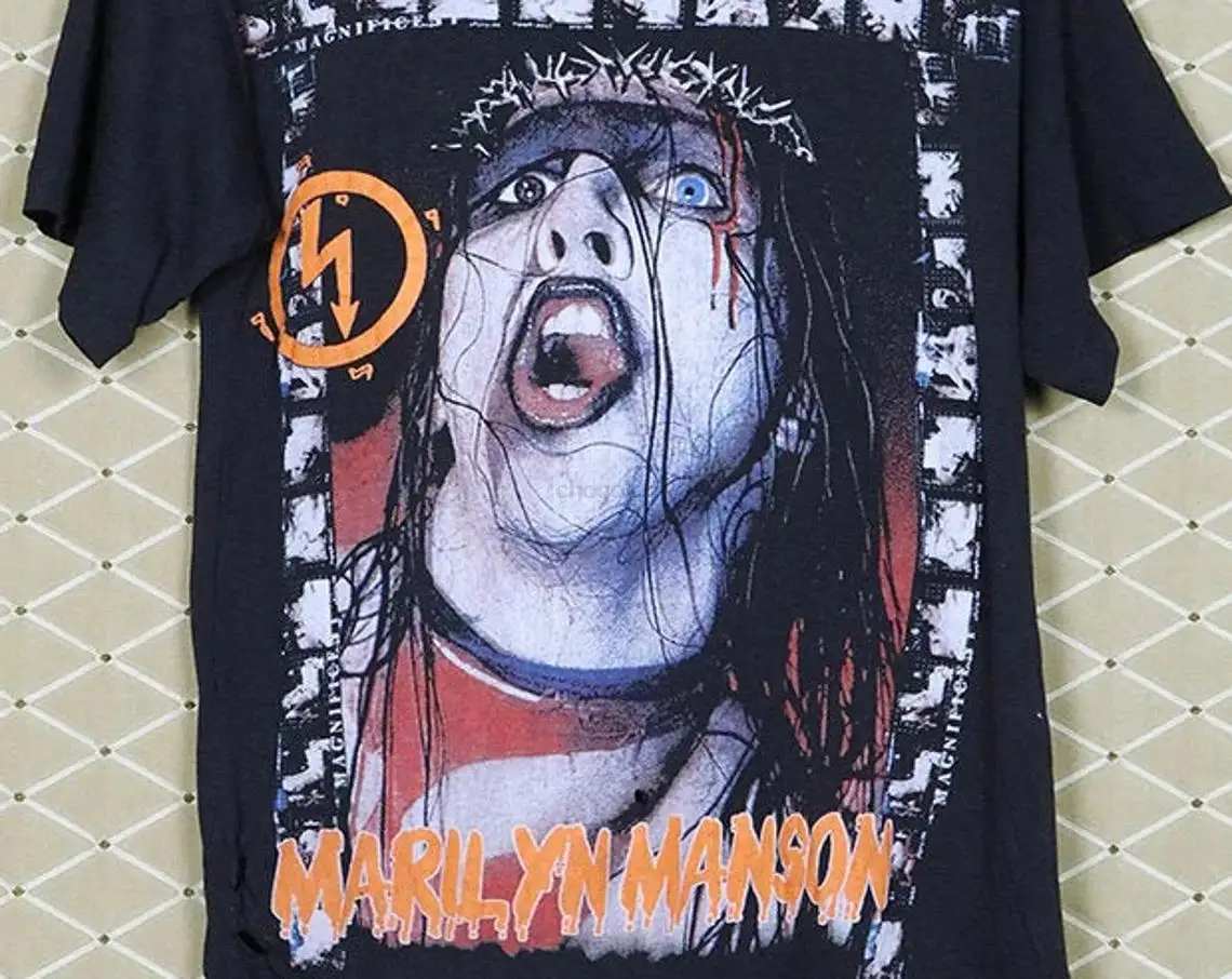 Marilyn Manson t-shirt vintage rare shirt punk goth Cradle Filth Christian Death Alien Sex Fiend Rob Zombie big print Antichrist