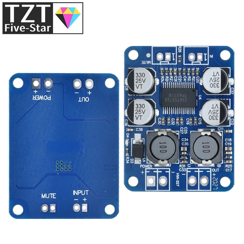 TZT DC 12V-24V TPA3118 60W Mono Digital Audio Power Amplifier Board Amp Module