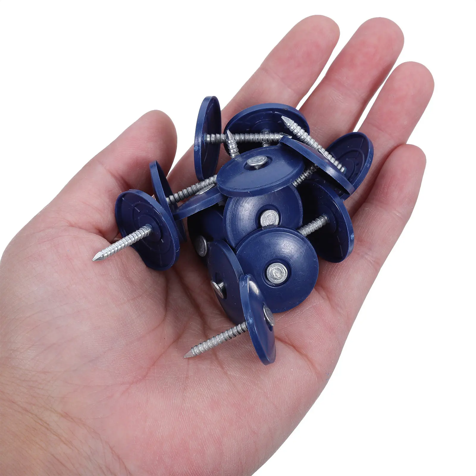 200Pcs 1 Inch Roof Cap Nails Plastic Round Head Secure Grip on Insulation Waterproof Membranes Roofing Wrap