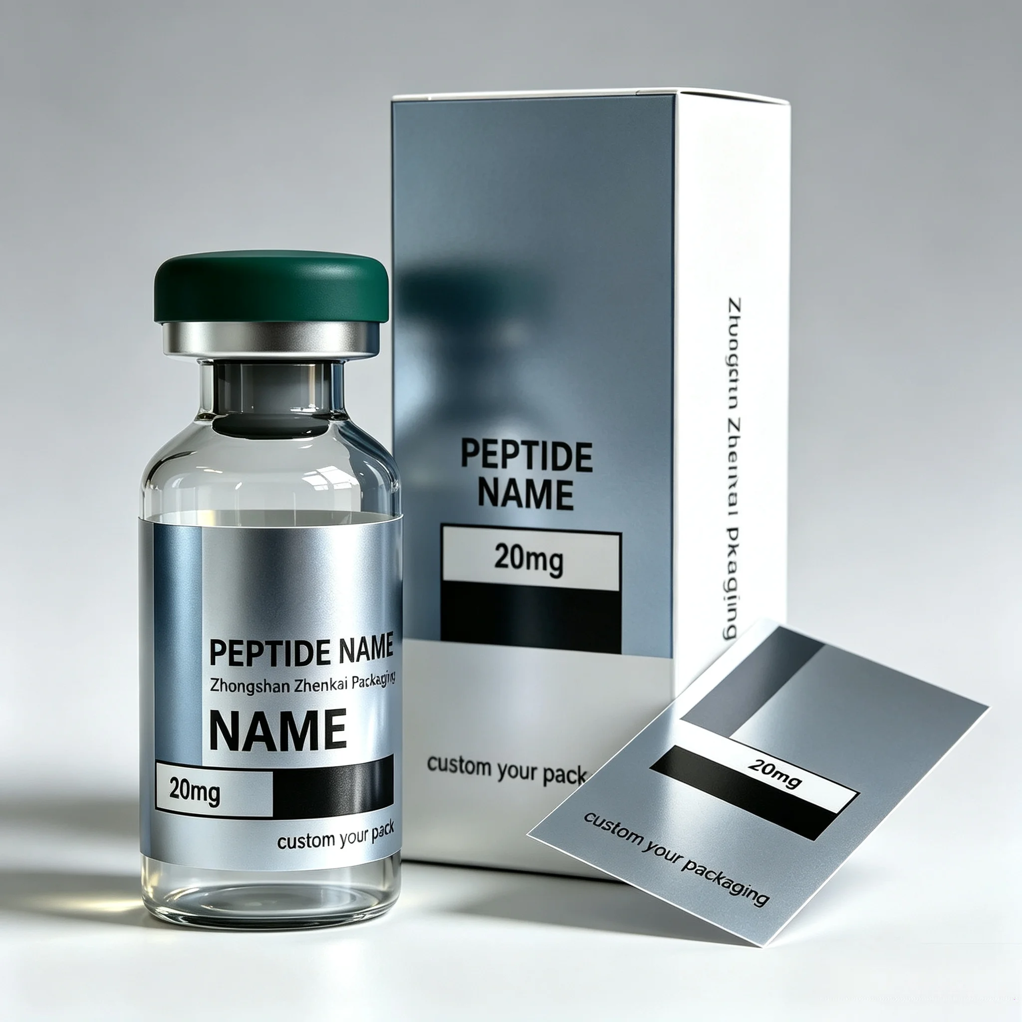 Custom Waterproof Vinyl Label Stickers Matching Peptide Bottle Boxes Compatible With 3ml 10ml Body Shaping Fitness Agent Vials