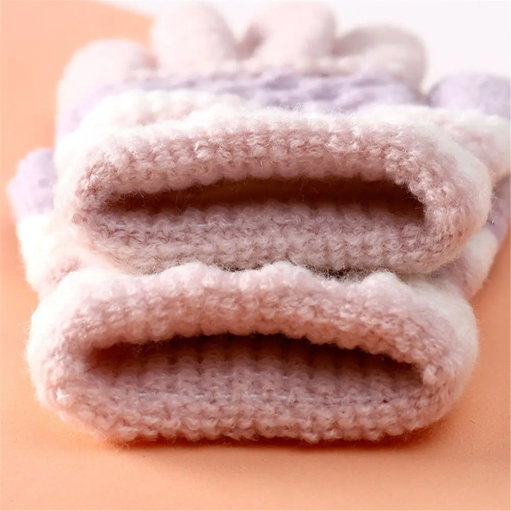 

1 pair Outdoor Winter Autumn Kids Girls Boys Soft Full Finger Gloves Baby Gloves Knitted Mittens
