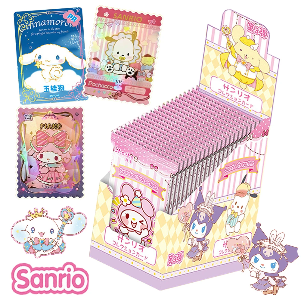 Genuine Sanrio Card for Children Hello Kitty Piano Spread Happiness Joy Cartoon Limited Game Collection Card Family Table Toys