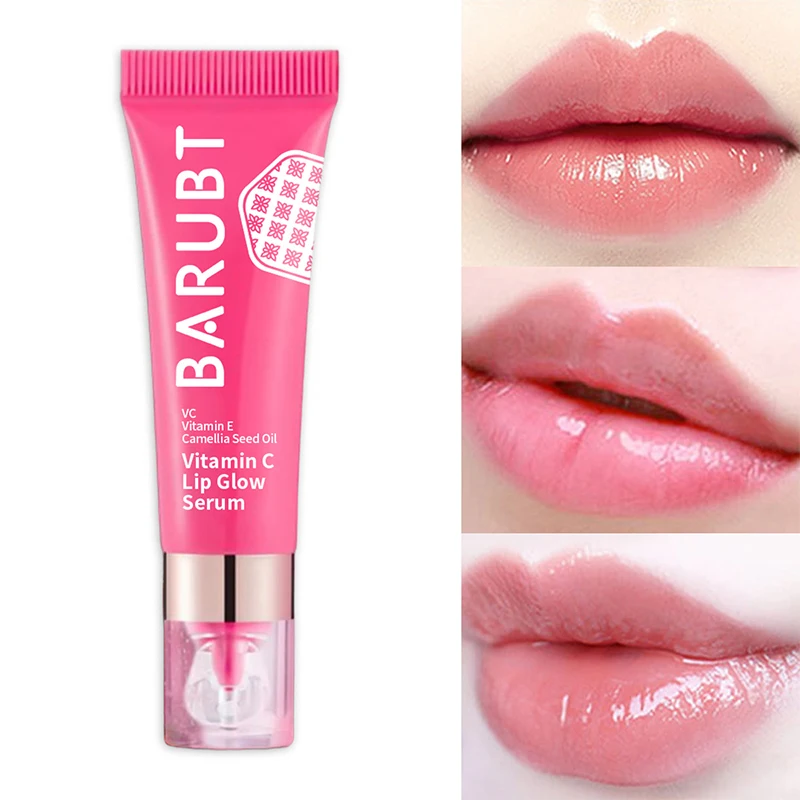 VC Vitamin E Lip Glow Serum,Camellia Seed Oil Moisturizing Nourishing Brightening Lip Balm,Improve Dullness,Long-Lasting Makeup