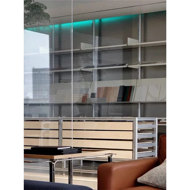 Modern Minimalist Aluminum Glass Flow Counter for Retail Stores Display Cabinet for Jewelry Shops Island Shelf Storage Rack