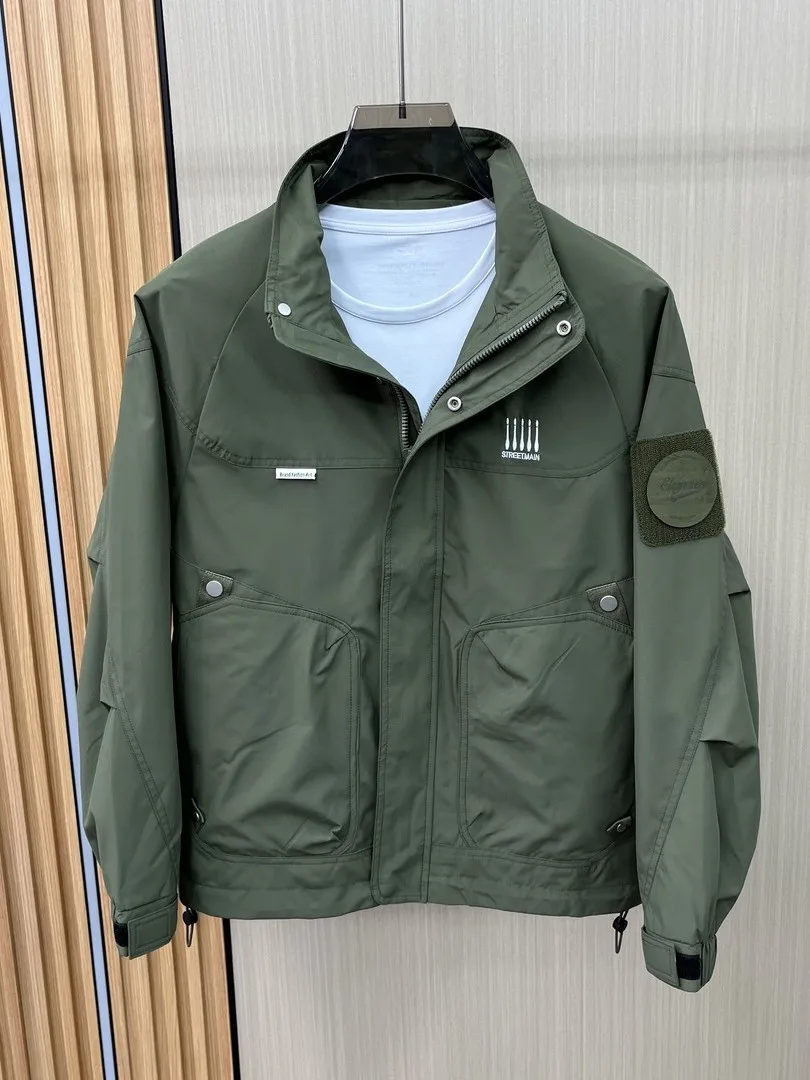 

Advanced Fit Men's Workwear Jaet Long Sve Stand Collar Baseball Sle Casual Faion Autumn 2025 Polyester Fabric Zipper...