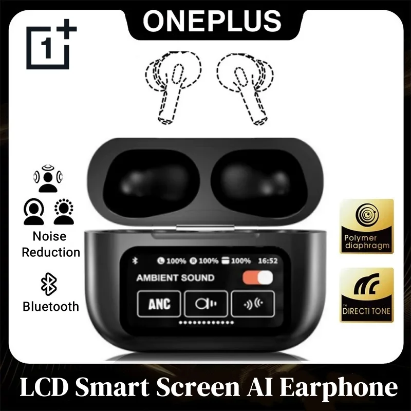 Наушники Oneplus AI, беспроводные Bluetooth-наушники, AI-переводчик, наушники, языки с сенсорным экраном, шумоподавление, управление через приложение