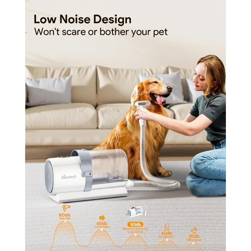 Dog Grooming Vacuum, 2.5L Large Capacity, 10000PA Powerful Suction 99% Pet Hair, 4 Grooming Tools for Dogs Cats Home Cleaning