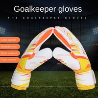 1 Pair of Wear-resistant Football Gloves Anti-slip Excellent Goalkeeper Gloves Thick Latex Non-Slip Football Training Gloves
