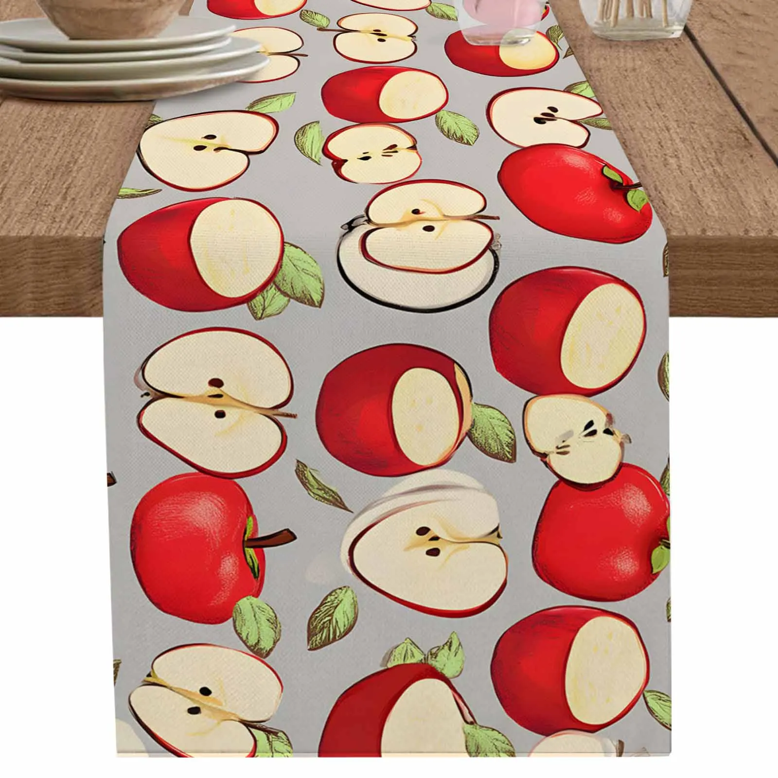 

Fruits Apples Modern Art Festival Table Runners Wedding Party Decor Kitchen Placemat Home Coffee Decor Dining Tableware Pads
