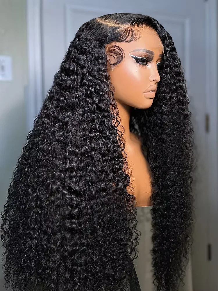 

30 40 42 дюйма Кудрявые вьющиеся 13x4 13x6 Прозрачный парик фронтальной части шнурка 200% необработанные свободные глубокие волны человеческие волосы парики фронта шнурка человеческих волос