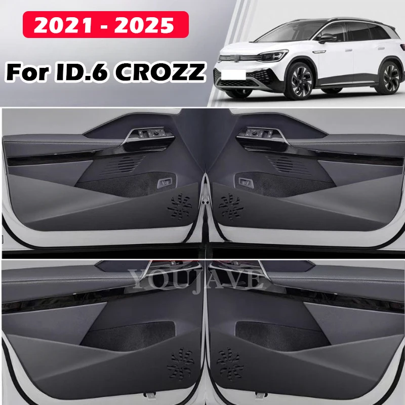 For Volkswagen VW ID.6X CROZZ 2021-2025 Car Door Anti Kick Pad Door Panel Protective Pad Anti Stepping and Anti Dirt Pad Decor