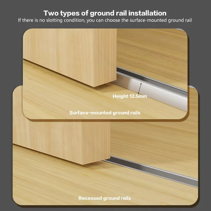 Japanese Style Wardrobe Folding Sliding Door Overhead Track Hardware Accessories Full Set No Bottom Track For Closet