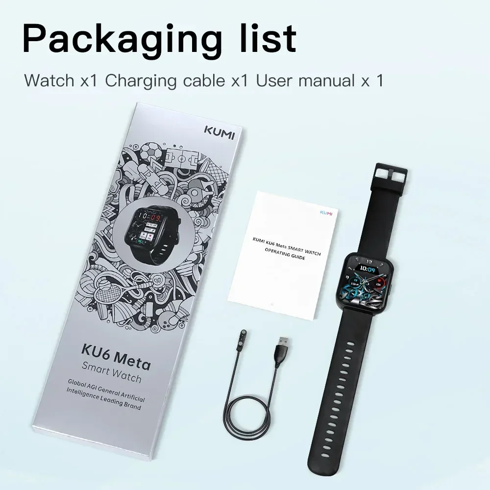 World Premiere KUMI KU6 Meta Smart Watch 1.96\